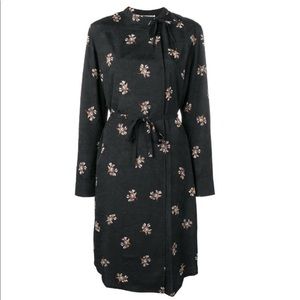 Vince Black Floral Midi Dress EUC